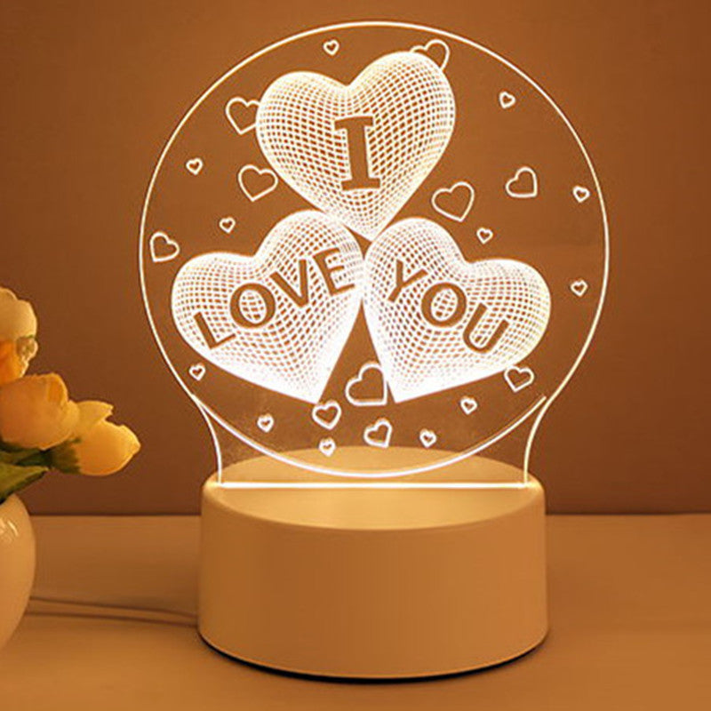 Romantic 3D LED Night Light – Perfect Gift for Couples, Bedroom Decor & Love Vibes ❤️