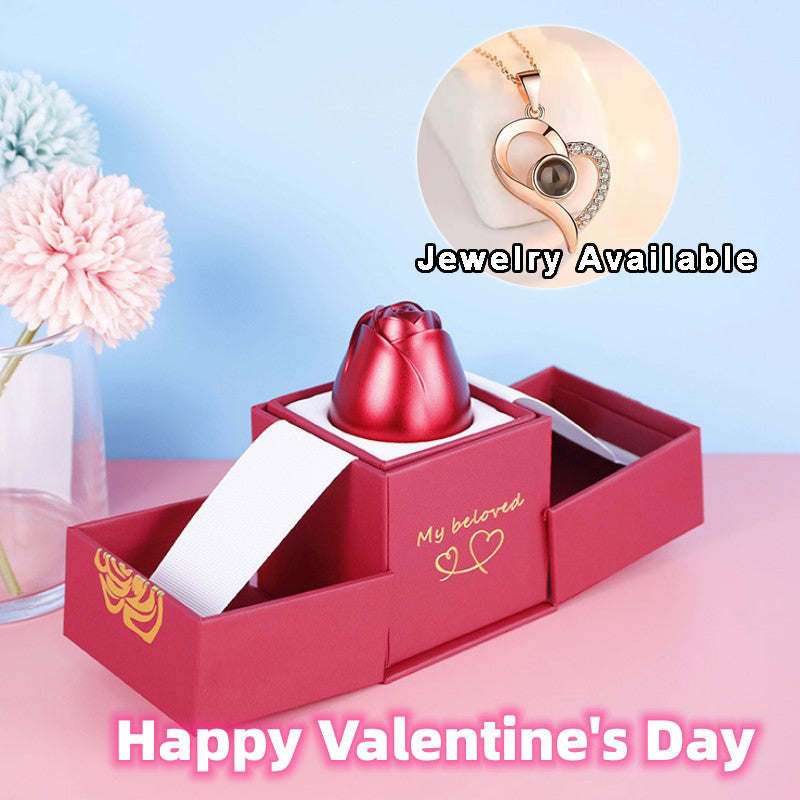 Rotating Rose Jewelry Box – Acrylic Eternal Flower Gift Case